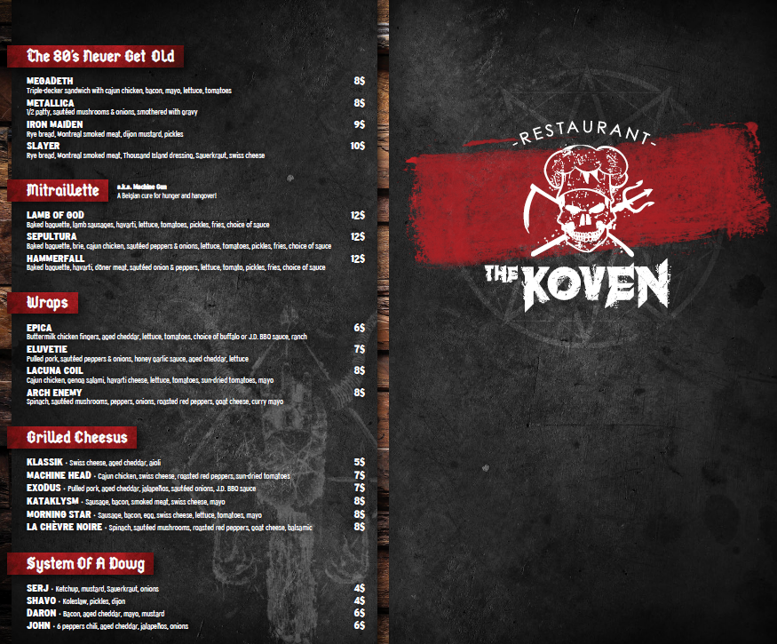Menu page 1